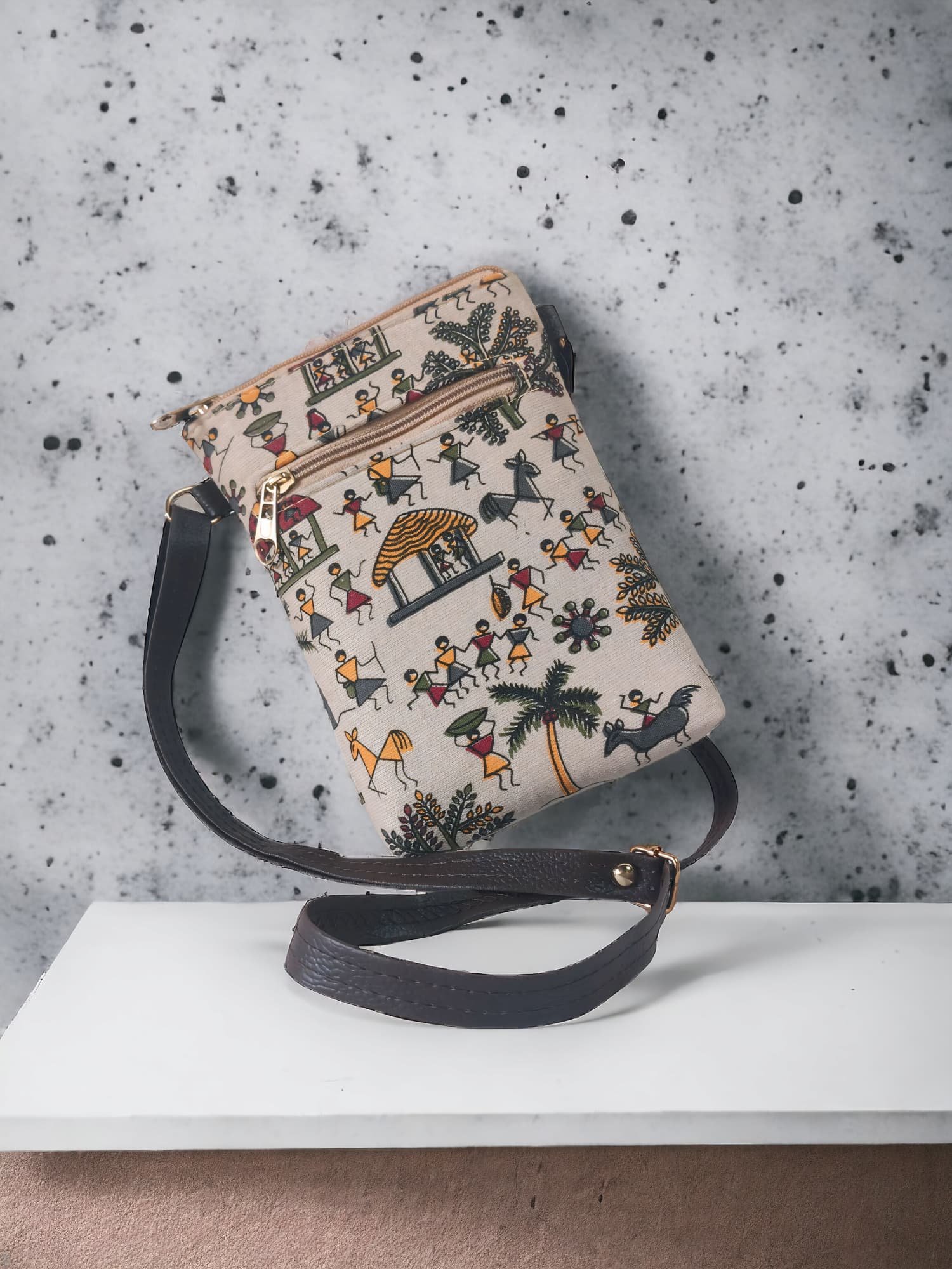 Handmade Multi Colour Printed Design Sling Bag thumbnail 6